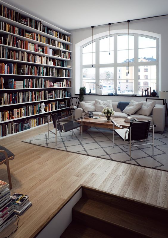 Boekenkast in de woonkamer