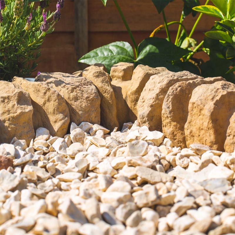 borderrand ideeen tuin natuursteen