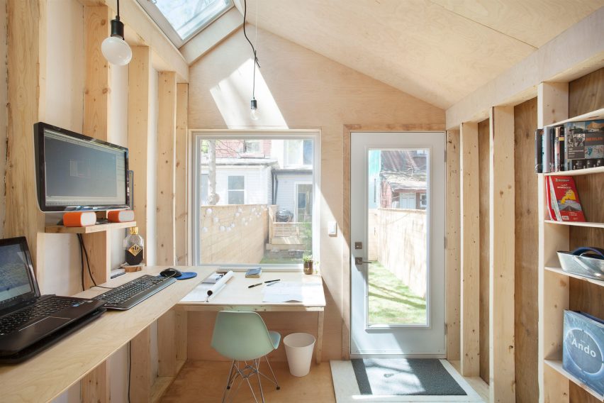 compact luxe kantoor houten tuinhuis