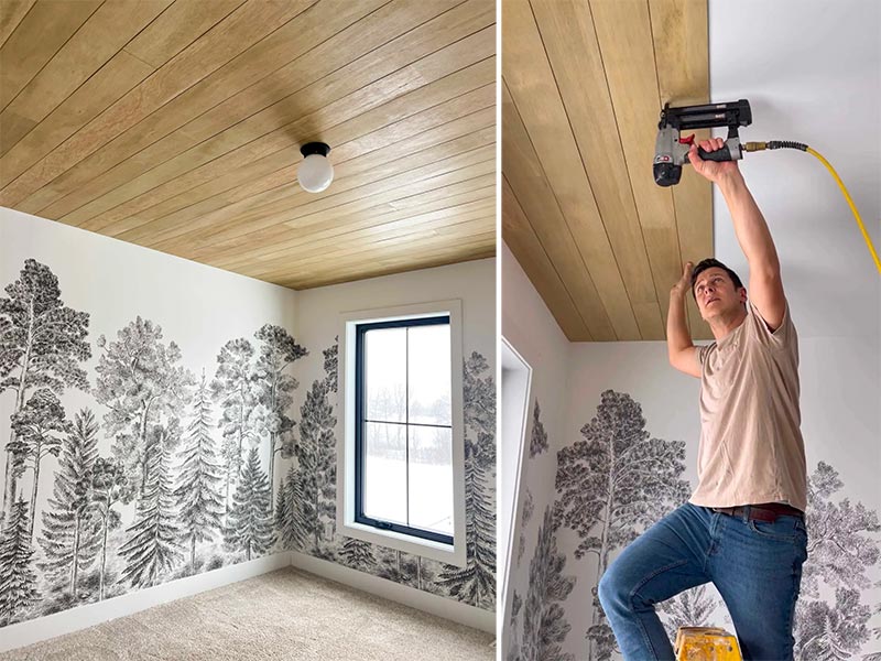 diy houten plafond maken multplex