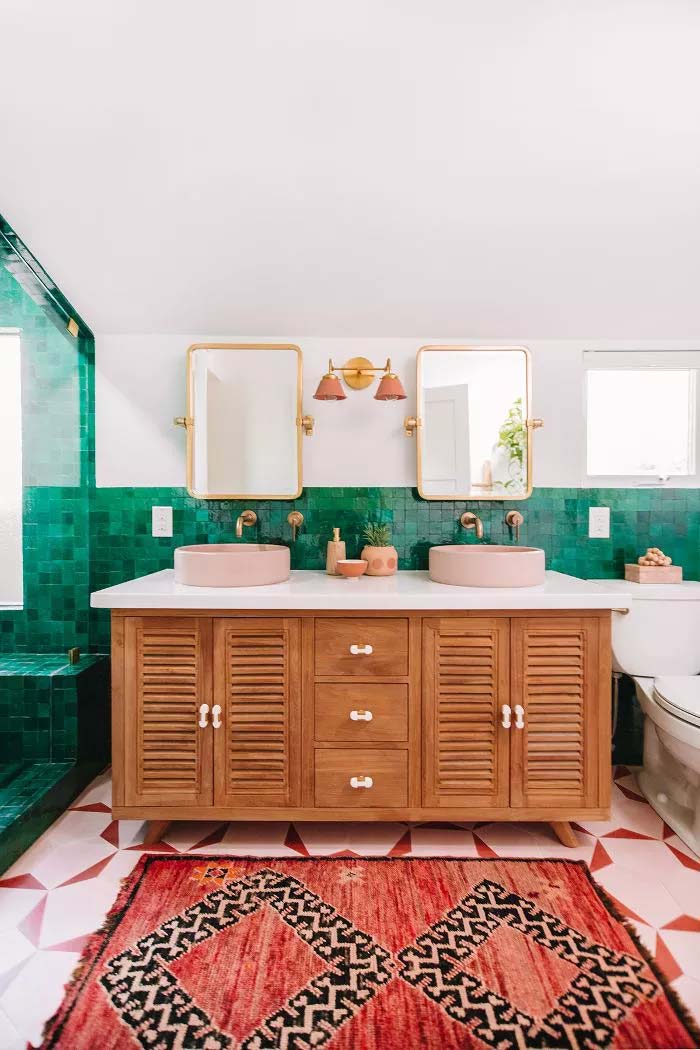 groene tegels badkamer smaragdgroene zelliges tegels