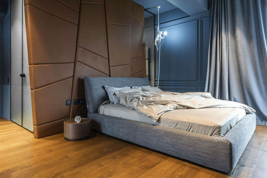 Het ontwerp van deze slaapkamer is gebaseerd op een luxe hotelkamer