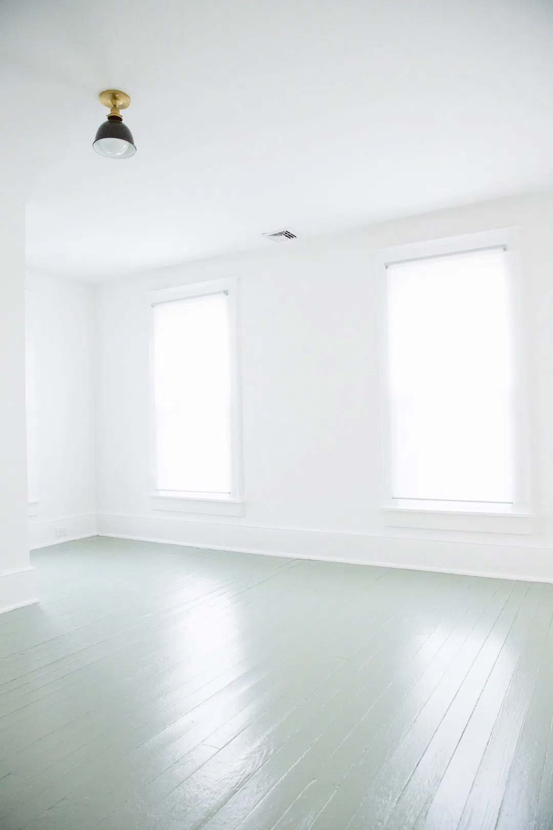 houten vloer mintgroen verven