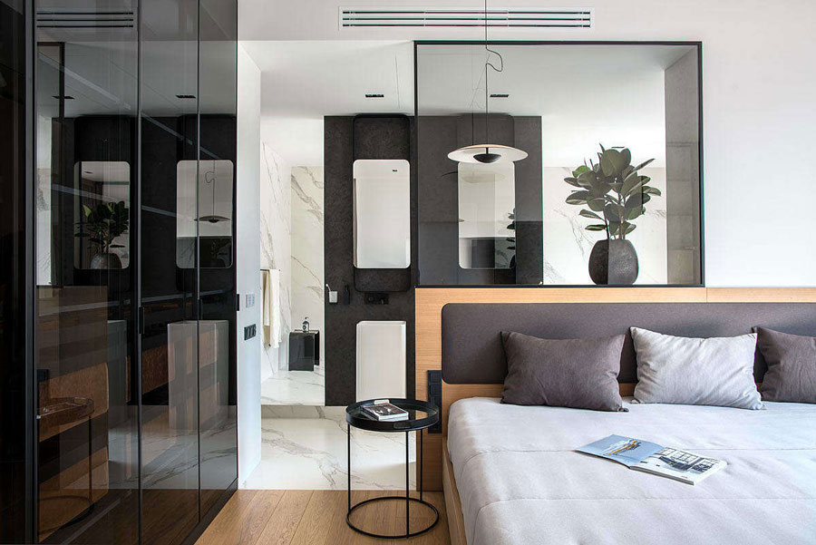 In deze luxe slaapkamer suite zijn de mooiste materialen gebruikt!