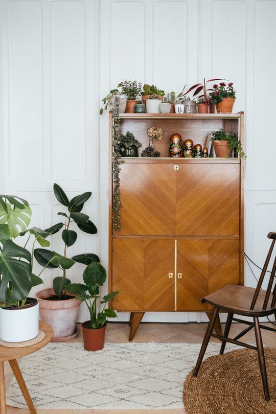 Ingeklapte vintage secretaire