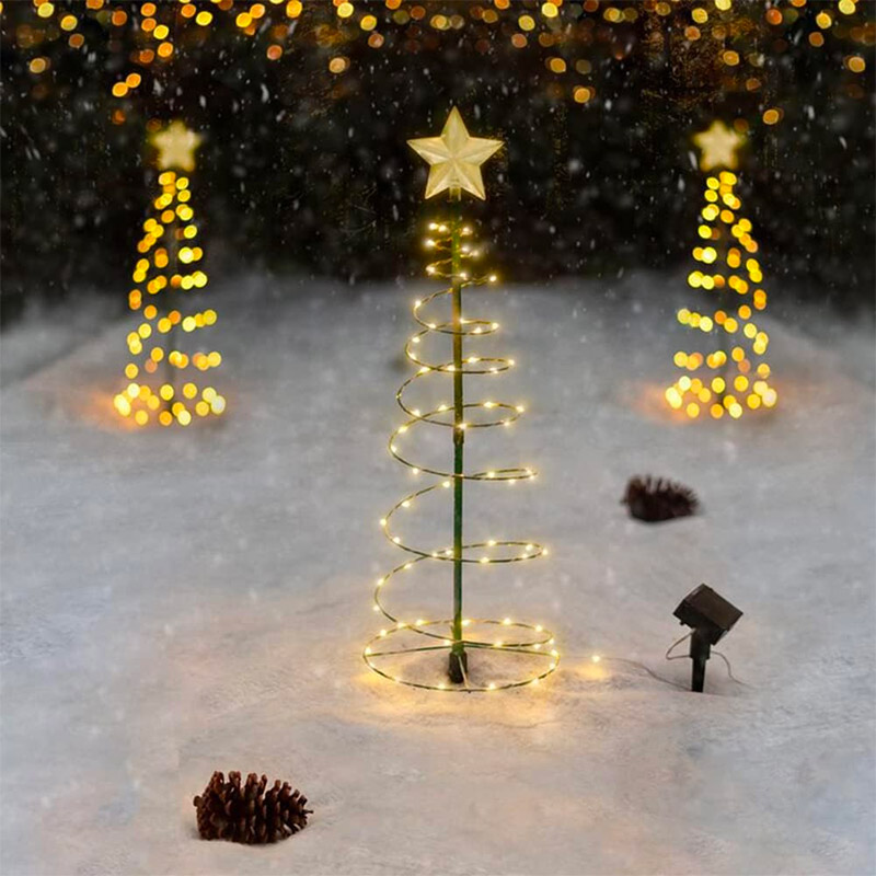 Kerstverlichting Buiten Zonne-energie 80 Cm - 2 Stuks Weerbestendige Kerstdecoratie IP65