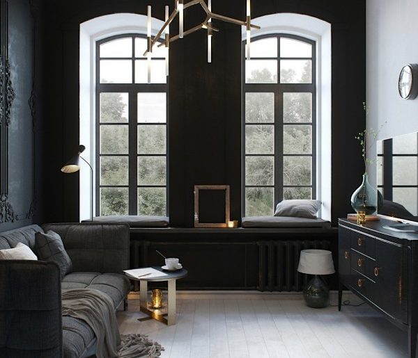 Klein appartement met een klassiek industrieel interieur