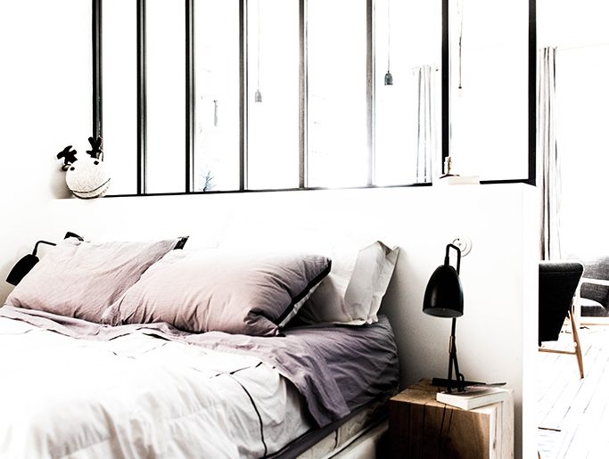 Leuk idee om de slaapkamer en de woonkamer te scheiden