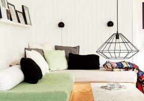 Loungebank maken in woonkamer