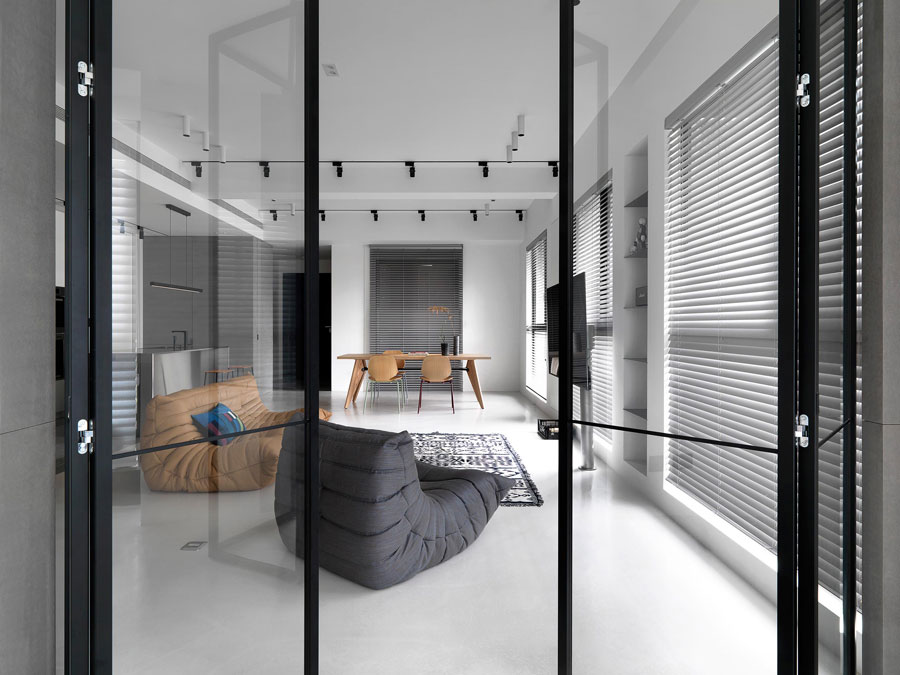Modern appartement met grijstinten