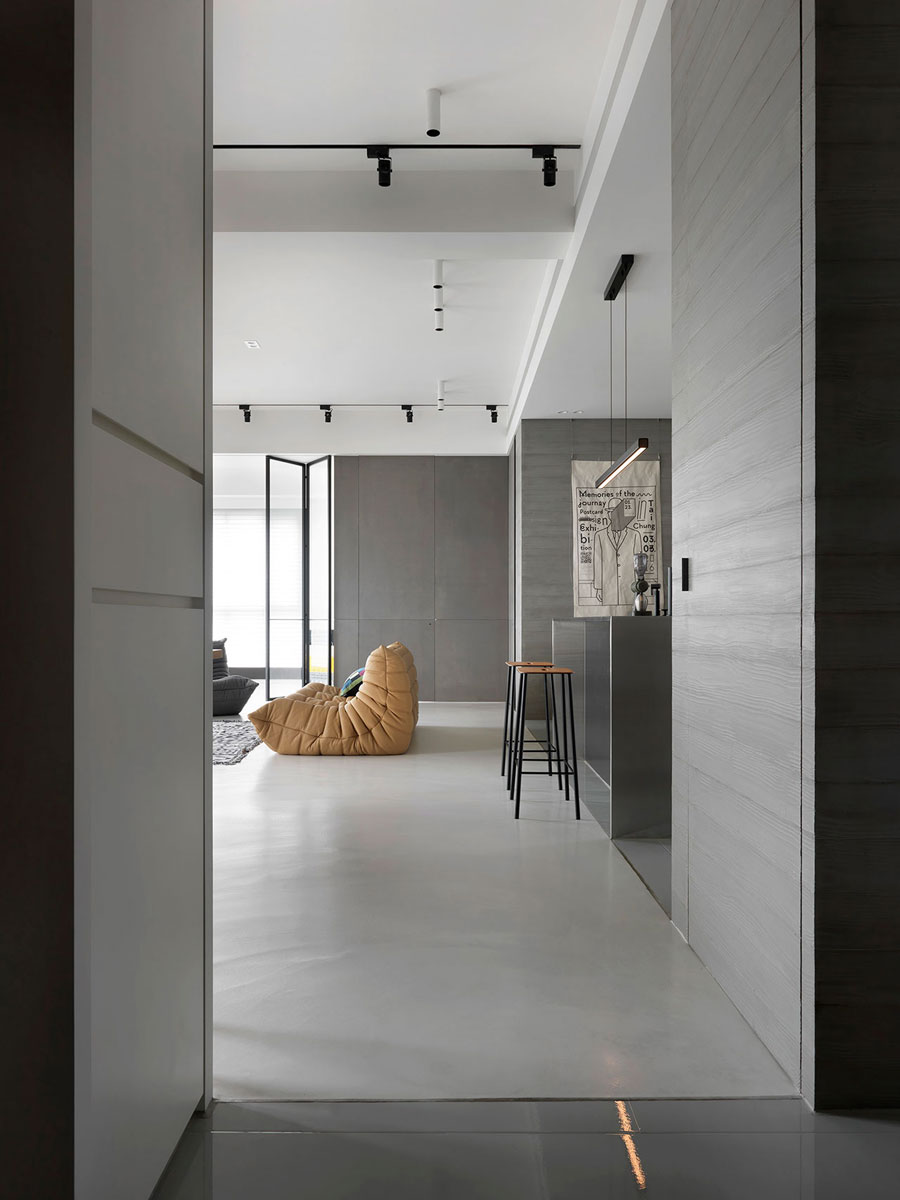 Modern appartement met grijstinten
