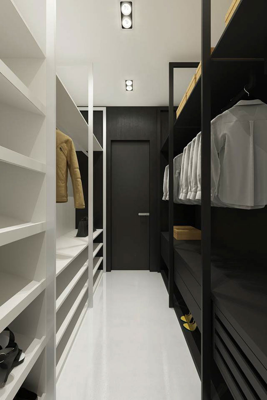 Moderne minimalistisch witte slaapkamer suite
