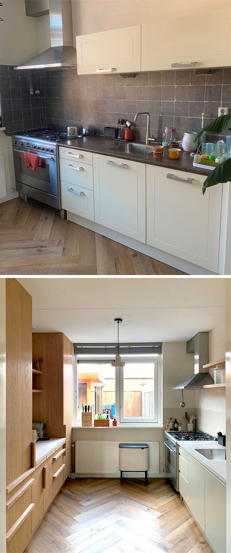 Voor en na situatie van een keuken project - Nieuwe keukenfrontjes via K14.nl