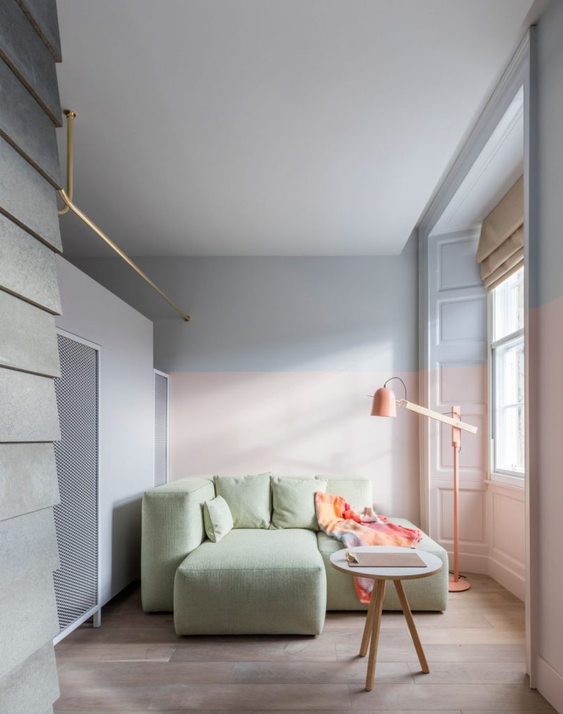 pastel muren colour blocking