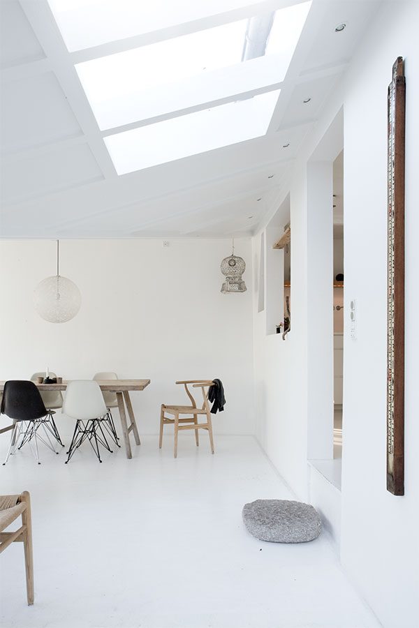 Scandinavisch witte houten vloer