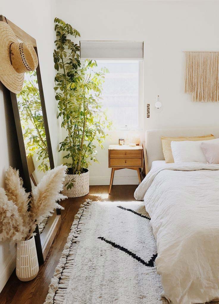 slaapkamer decoratie ideeen droogbloemen pampasgras