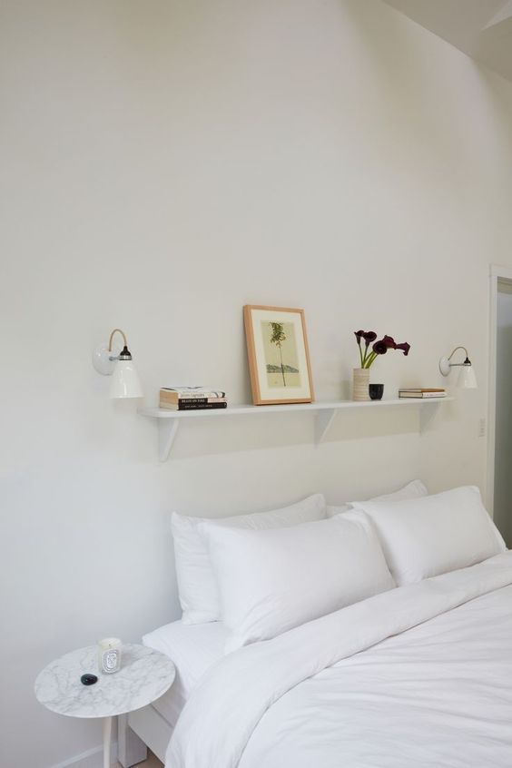 slaapkamer ideeën wandplank boven bed-3