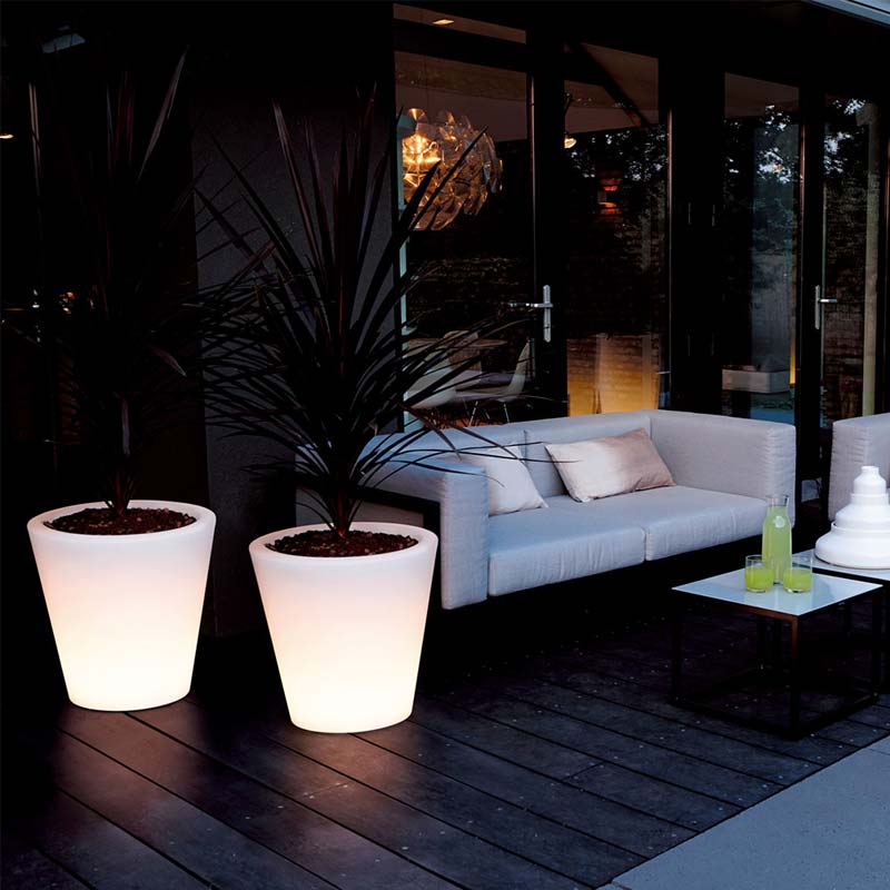 tuinverlichting inspiratie plantenpot
