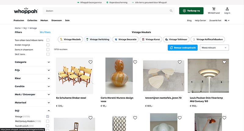 vintage meubels webshops whoppah