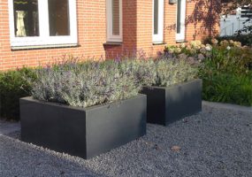 Zwarte vierkante Adezz Buxus polyester plantenbak