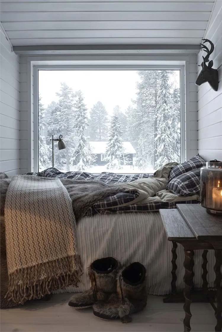 warm knus winter slaapkamer