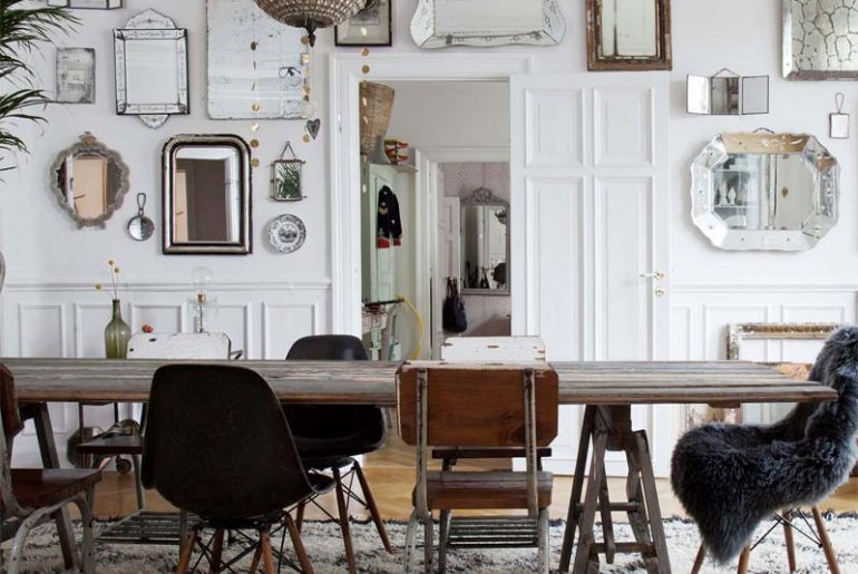 woonkamer ideeen collage van spiegels