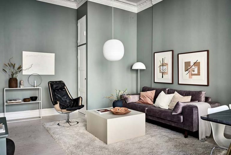 woonkamer ideeën olijfgroene muren