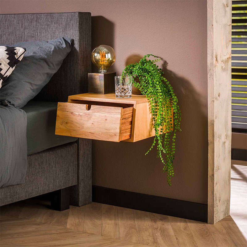 zwevend nachtkastje moos 